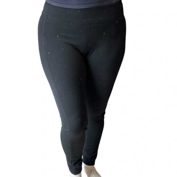 Diane Von Furstenberg Black Knit Elasticized Waist Stephanie Leggings Size 8 - Picture 3 of 7